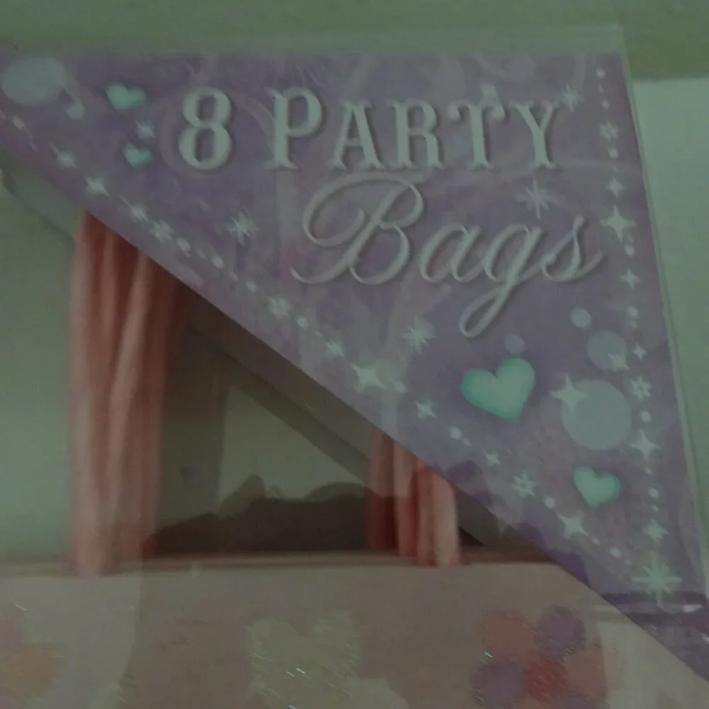 24 Punch Studio Pink Owl Gift Bags Glitter Hearts Birthday Party Loot Swag 7
